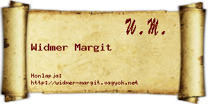 Widmer Margit névjegykártya